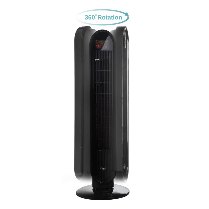 Ozeri 360 Oscillation Tower Cooling Fan, with MicroBlade Noise